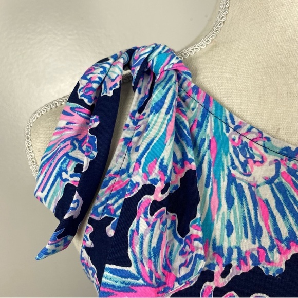 Lilly Pulitzer LUELLA DRESS XS Deep Sea Nav Shells Bells - Picture 6 of 9